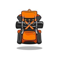 iconos de colores elegantes, con una técnica de líneas redondeadas en negrita. mochila, mochila, mochila, portador, icono de bolsa de senderismo. vector