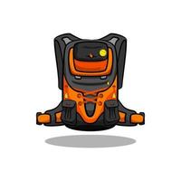 iconos de colores elegantes, con una técnica de líneas redondeadas en negrita. mochila, mochila, mochila, portador, icono de bolsa de senderismo. vector