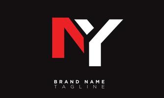 ny alfabeto letras iniciales monograma logo yn, n e y vector