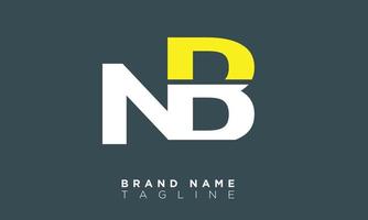 NB Alphabet letters Initials Monogram logo BN, N and B vector