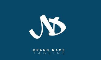ND Alphabet letters Initials Monogram logo DN, N and D vector