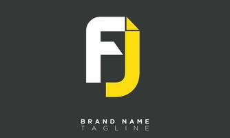 fj alfabeto letras iniciales monograma logo jf, f y j vector