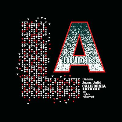 LA Los angeles,element of men fashion and modern city in typography graphic design.Vector illustration.Tshirt,clothing,apparel and other uses