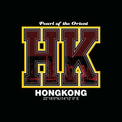 Hongkong,Modern of typography and lettering graphic design in Vector illustration.Tshirt,clothing,apparel and other uses