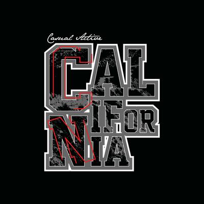 California,element of men fashion and modern city in typography graphic design.Vector illustration.Tshirt,clothing,apparel and other uses