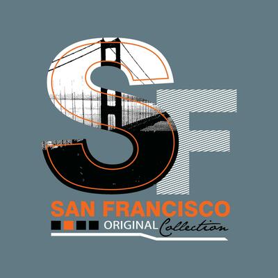 San francisco,element of men fashion and modern city in typography graphic design.Vector illustration.Tshirt,clothing,apparel and other uses