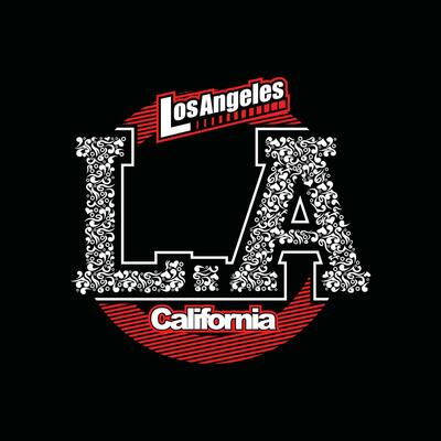 LA Los angeles,Modern of typography and lettering graphic design in Vector illustration.Tshirt,clothing,apparel and other uses