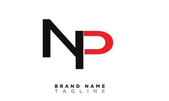 NP Alphabet letters Initials Monogram logo PN, N and P vector
