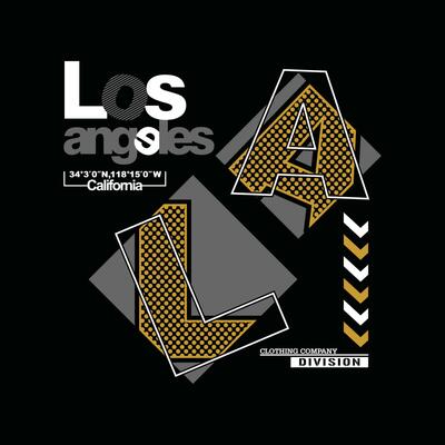 LA Los angeles,element of men fashion and modern city in typography graphic design.Vector illustration.Tshirt,clothing,apparel and other uses