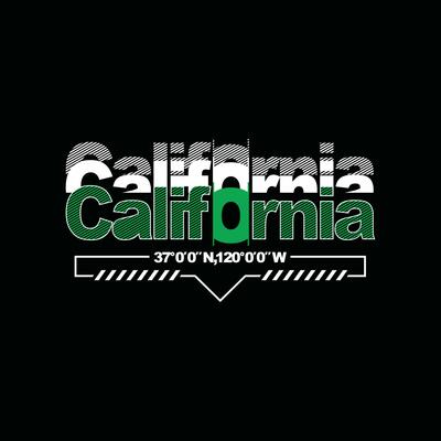 California,element of men fashion and modern city in typography graphic design.Vector illustration.Tshirt,clothing,apparel and other uses