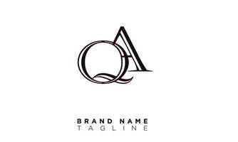 QA Alphabet letters Initials Monogram logo AQ, Q and A vector