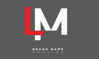 lm alfabeto letras iniciales monograma logo ml, l y m vector