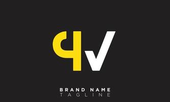 QV Alphabet letters Initials Monogram logo VQ, Q and V vector