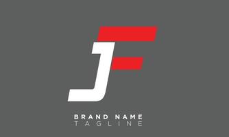 jf alfabeto letras iniciales monograma logo fj, j y f vector