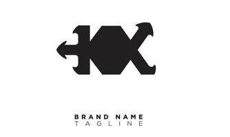 KX Alphabet letters Initials Monogram logo XK, K and X vector