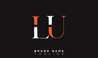 LU Alphabet letters Initials Monogram logo UL, L and U vector