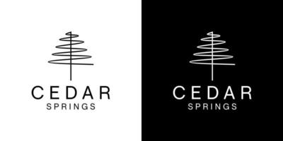 Cedar logo design with black and white background. vector