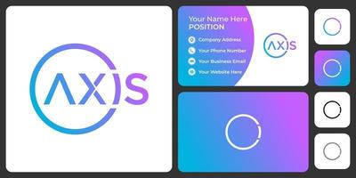 Axis technology logo design with business card template. vector