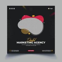 Digital marketing agency and corporate social media post template vector