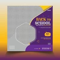 Back to school social media post template vector