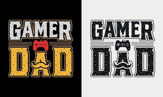 Gamer Dad vector illustration , hand drawn lettering with Father's day quotes, Father's designs for t shirt, poster, print, mug, and for card