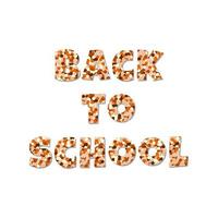 Back to school, lettering, balloon-filled letters, texture letters. Phrase for design. Vector