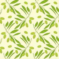 Olives pattern green and yellow color. Vector illustration