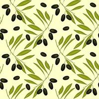 Olives pattern green and dark color vector