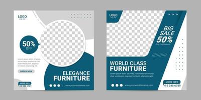 Furniture social media post template banner for business promotion vector