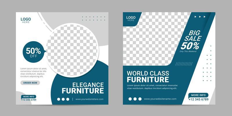 Furniture social media post template banner for business promotion