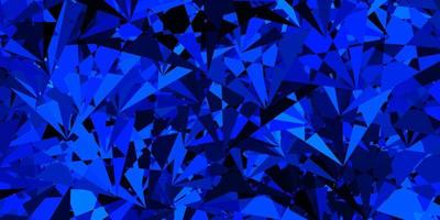 Dark BLUE vector background with triangles.