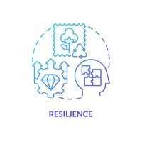 Resilience blue gradient concept icon. Circular economy key principle abstract idea thin line illustration. Adapting to changing environment. Isolated outline drawing. vector