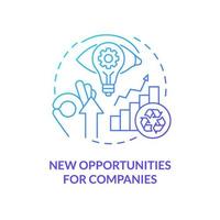 New opportunities for companies blue gradient concept icon. Sustainable startups abstract idea thin line illustration. Eco-minded entrepreneurs. Isolated outline drawing. vector
