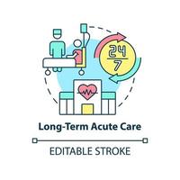 Long-term acute care concept icon. Hospital treatment. Medical center service abstract idea thin line illustration. Isolated outline drawing. Editable stroke. vector