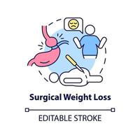 Surgical weight loss concept icon. Bariatric surgery. Service of medical center abstract idea thin line illustration. Isolated outline drawing. Editable stroke. vector