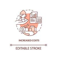 Increased costs terracotta concept icon. Homelessness effect abstract idea thin line illustration. Economic distress. Isolated outline drawing. Editable stroke. vector