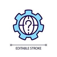 World question RGB color icon. International problem solving. Communication and business. Isolated vector illustration. Simple filled line drawing. Editable stroke.