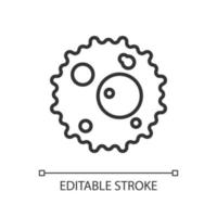 Plant cell linear icon. Particle and component of living organism. Plant structure. Microorganism. Thin line illustration. Contour symbol. Vector outline drawing. Editable stroke.