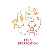 Land degradation red gradient concept icon. Desertification. Challenges to achieving food security abstract idea thin line illustration. Isolated outline drawing. vector