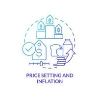 Price setting and inflation blue gradient concept icon. Prices management. Risks to food security abstract idea thin line illustration. Isolated outline drawing. vector