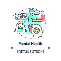 Mental health concept icon. Psychological help. Medical center service abstract idea thin line illustration. Isolated outline drawing. Editable stroke. vector