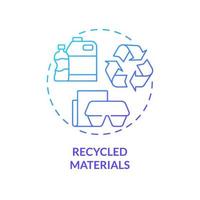 Recycled materials blue gradient concept icon. Circular economy keystone abstract idea thin line illustration. Reduce greenhouse gas emissions. Isolated outline drawing. vector
