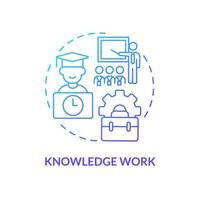 Knowledge work blue gradient concept icon. Professional growth. Lifelong learning contexts abstract idea thin line illustration. Isolated outline drawing. vector