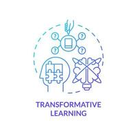 Transformative learning blue gradient concept icon. Change assumption. Adult education theories and forms abstract idea thin line illustration. Isolated outline drawing. vector