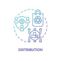 Distribution blue gradient concept icon. Cost-effective and environmentally friendly products delivery abstract idea thin line illustration. Isolated outline drawing. vector
