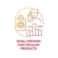 Small demand for circular products red gradient concept icon. Adoption of circular business model abstract idea thin line illustration. Isolated outline drawing. vector