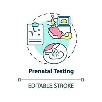 Prenatal testing concept icon. Pregnancy assistance. Medical diagnostic service abstract idea thin line illustration. Isolated outline drawing. Editable stroke. vector