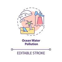 Ocean water pollution concept icon. Water contamination categorization abstract idea thin line illustration. Isolated outline drawing. Editable stroke.