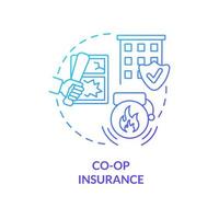 Co-Op insurance blue gradient concept icon. Coverage service. Type of property financial protection abstract idea thin line illustration. Isolated outline drawing. vector