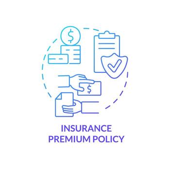 Insurance premium policy blue gradient concept icon. Customer service. Financial coverage component abstract idea thin line illustration. Isolated outline drawing. vector